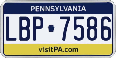 PA license plate LBP7586
