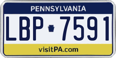 PA license plate LBP7591