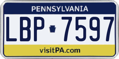 PA license plate LBP7597