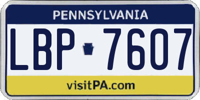 PA license plate LBP7607