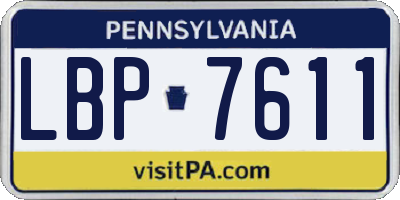 PA license plate LBP7611