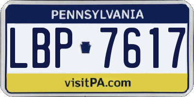 PA license plate LBP7617