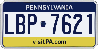 PA license plate LBP7621