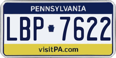 PA license plate LBP7622
