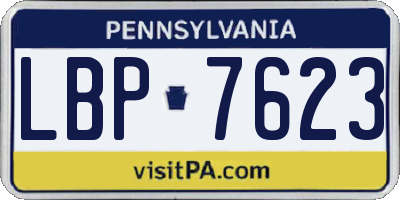 PA license plate LBP7623