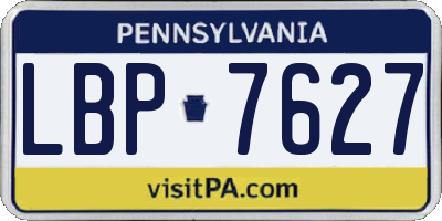PA license plate LBP7627