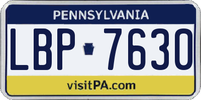 PA license plate LBP7630