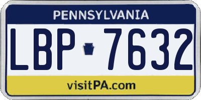 PA license plate LBP7632