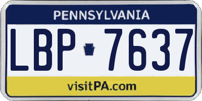 PA license plate LBP7637