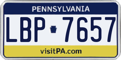 PA license plate LBP7657