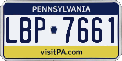 PA license plate LBP7661