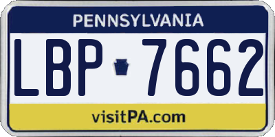 PA license plate LBP7662
