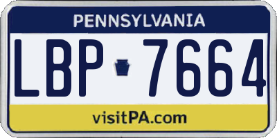 PA license plate LBP7664