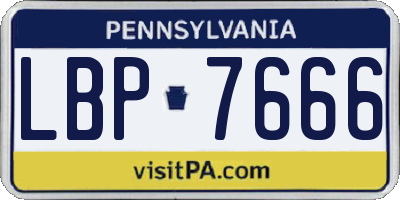 PA license plate LBP7666
