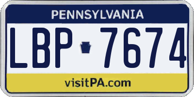 PA license plate LBP7674