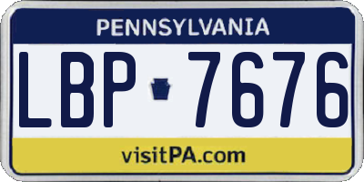 PA license plate LBP7676
