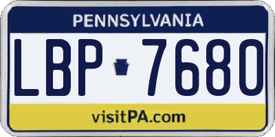PA license plate LBP7680