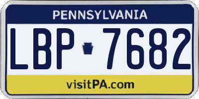 PA license plate LBP7682