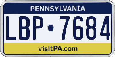 PA license plate LBP7684