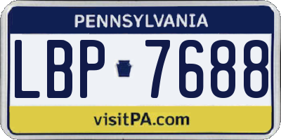 PA license plate LBP7688