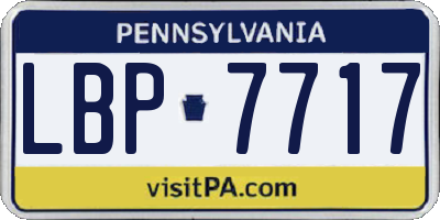 PA license plate LBP7717