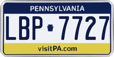 PA license plate LBP7727