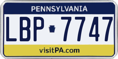 PA license plate LBP7747