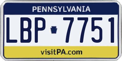 PA license plate LBP7751