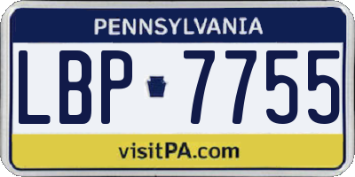 PA license plate LBP7755