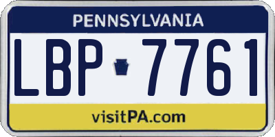 PA license plate LBP7761