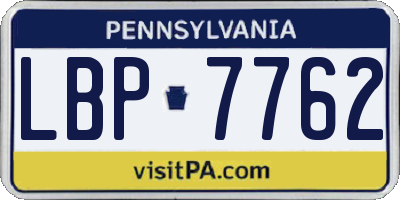 PA license plate LBP7762