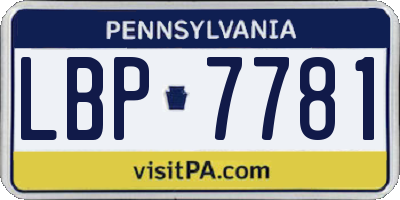 PA license plate LBP7781