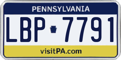 PA license plate LBP7791