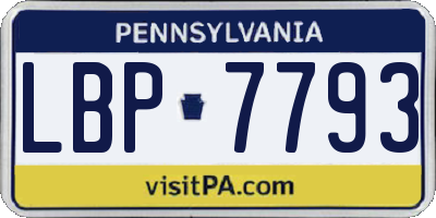 PA license plate LBP7793
