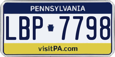 PA license plate LBP7798