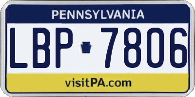 PA license plate LBP7806