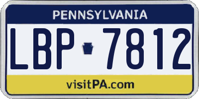 PA license plate LBP7812