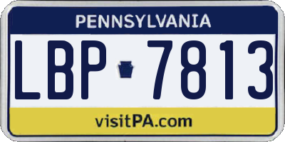 PA license plate LBP7813