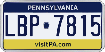 PA license plate LBP7815