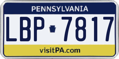PA license plate LBP7817