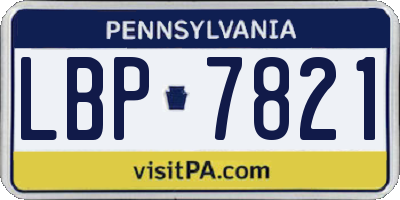 PA license plate LBP7821