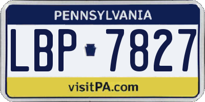 PA license plate LBP7827