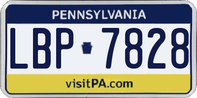PA license plate LBP7828
