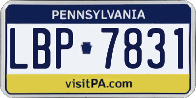 PA license plate LBP7831
