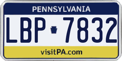 PA license plate LBP7832