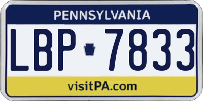 PA license plate LBP7833