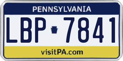 PA license plate LBP7841