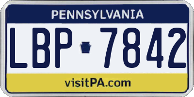 PA license plate LBP7842