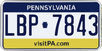 PA license plate LBP7843