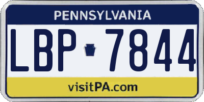 PA license plate LBP7844